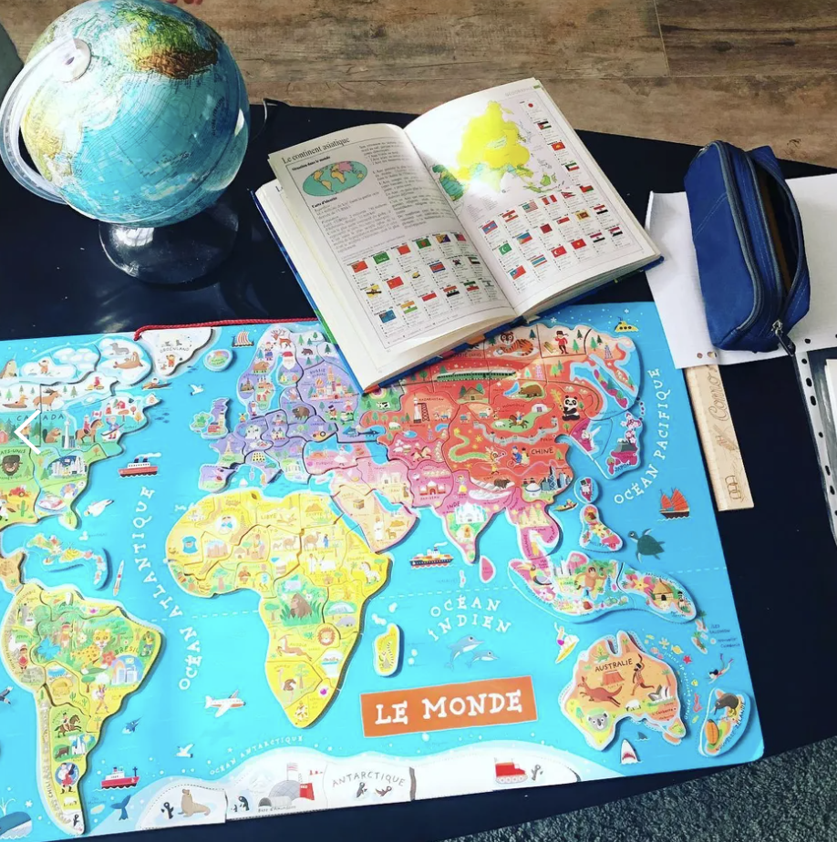 carte du monde, carte magnétique, jeu pour enfants